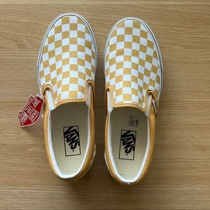 Vans Classic Slip-On Checkerboard Ochre/True 8.5 NWT
